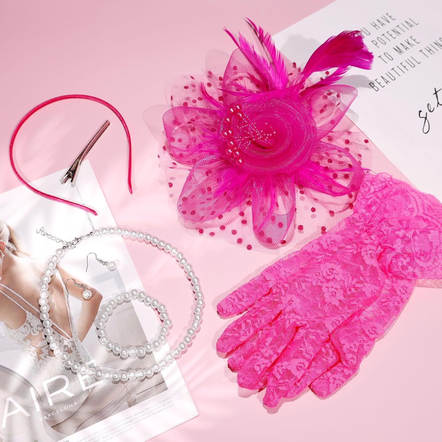 Fascinator Hat for Women Cocktail Flower Mesh Feathers Hats for Carnival Halloween Tea Party Headwear Hats - Image 4