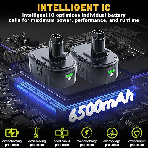 Miniatura 4 de Reemplazo de batería de iones de litio de alta capacidad de 6.5Ah para batería Dewalt 18V DC9096 DC9099 compatible con herramientas eléctricas