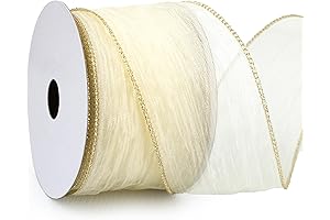 Graceful Ivory Wired Ribbon: Embellish Your Creations with Elegance
