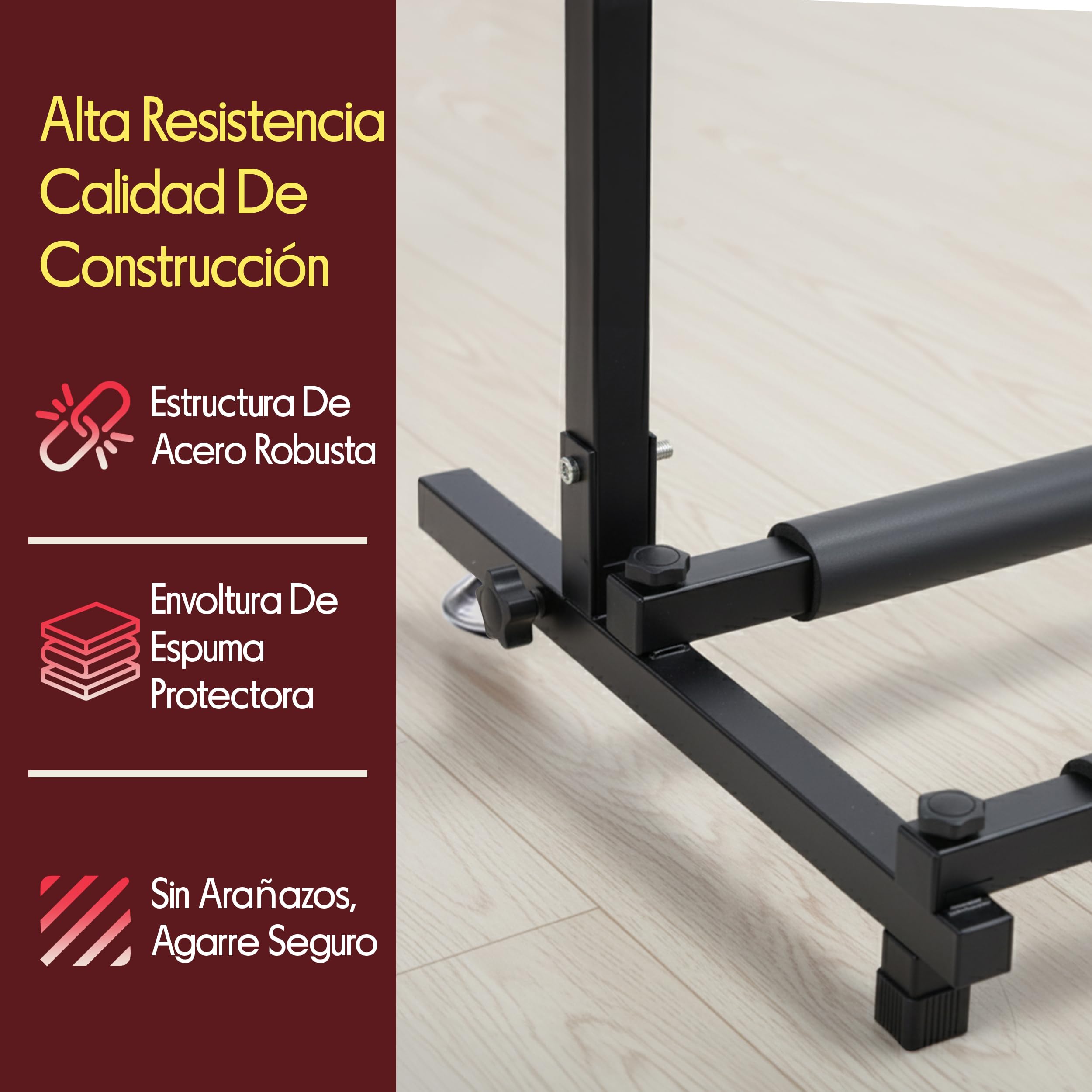 Pyle soporte para guitarras, 9 compartimientos, Portatil y plegable, Con acolchado de espuma, Ideal para acusticas, electricas y bajos