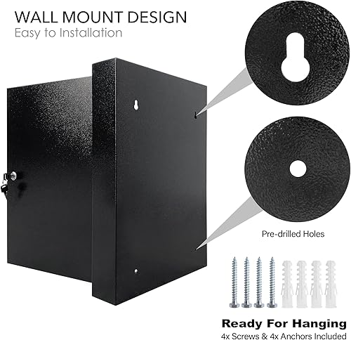 Miniatura 5 de Gabinete con cerradura de llaves con 200 ganchos, caja de almacenamiento de llaves de montaje en pared, caja organizadora de llaves, caja de
