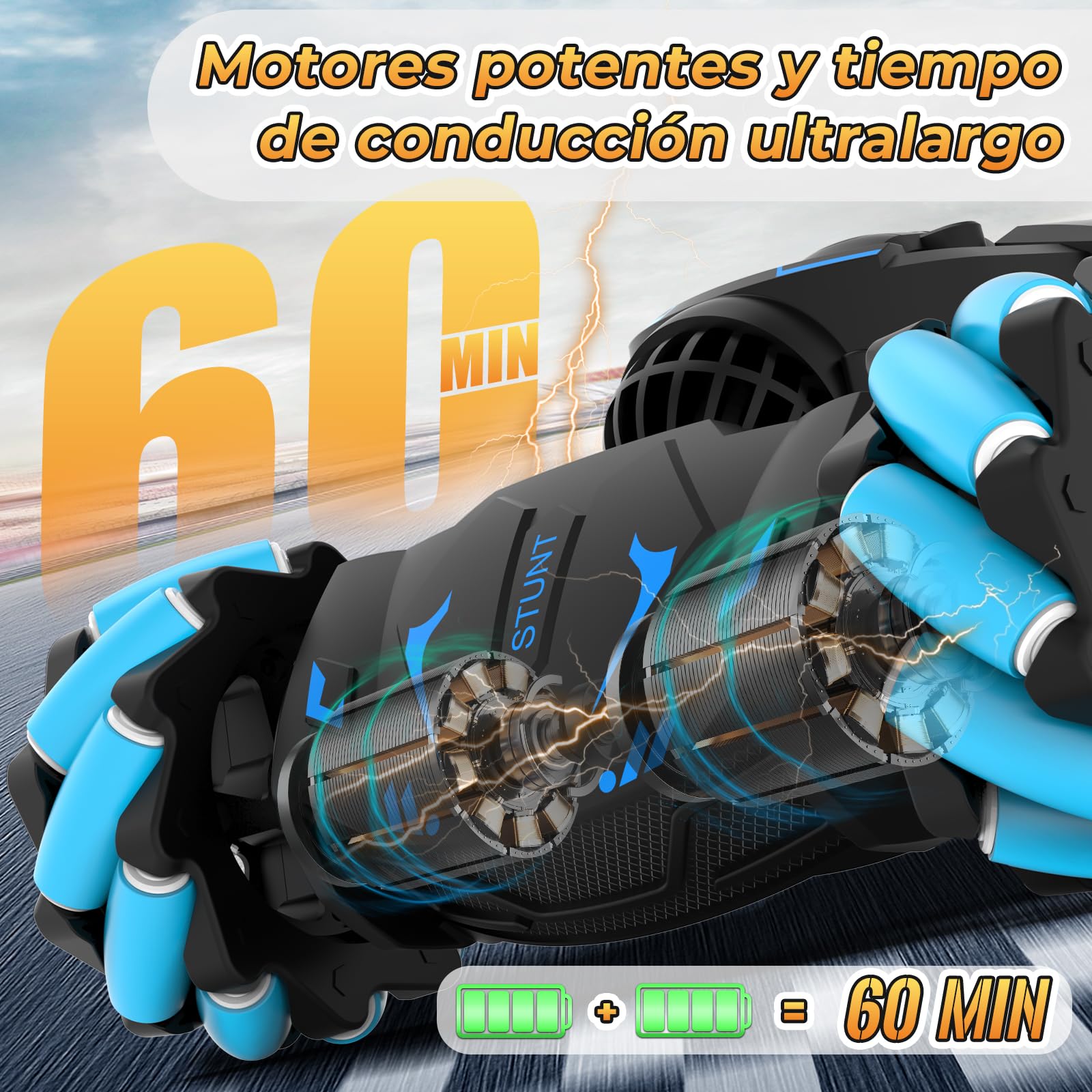 Pristar Coche Teledirigido Coche RC con Luz y Spray Coche Radiocontrol 4x4 2,4 GHz RC Drift Car Rotación 360° Coche Teledirigido con la Mano Carro Regalo Niñas Niños Niños de 4 5 6 8 9 10 Años
