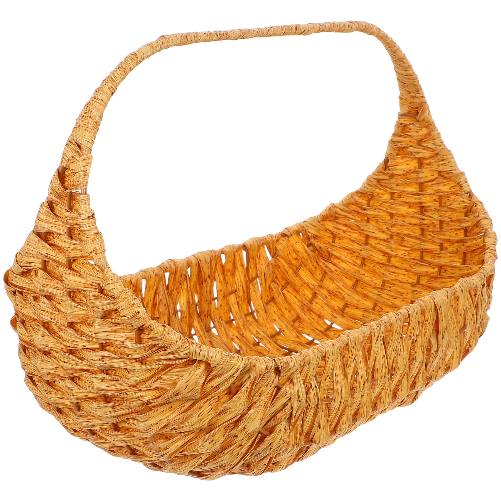 Cestino Multiuso Intrecciato in Materiale Plastico Resistente Portatile per Picnic Raccolta Frutta e Verdura Organizzatore per Giardino e Decorazioni Piccola Riutilizzabile