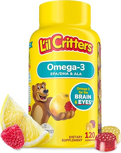 Gominolas con omega 3 y DHA, botellas con 120 unidades (paquete de 3), de L'il Critters