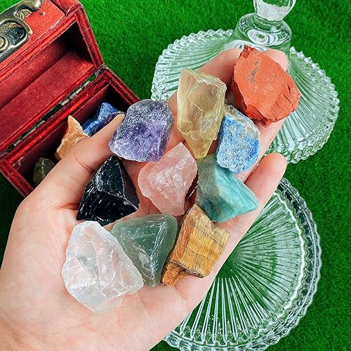 Miniatura 6 de QINJIEJIE Varias piedras de cristal en bruto a granel Gemas rocas grandes de 0.8-1.2" Piedra en bruto al por mayor para voltear, cabinar, fuente,