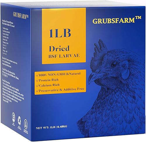 Larvas de mosca soldado negro secas prémium para pollos de 1 libra, superior a los gusanos de la harina, 85 veces más calcio que los gusanos de la
