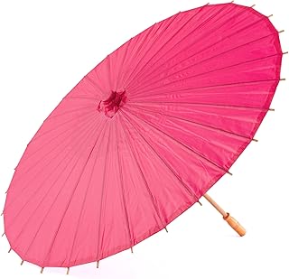 WEDDINGSTAR Paper Parasol with Bamboo Boning in Fuchsia