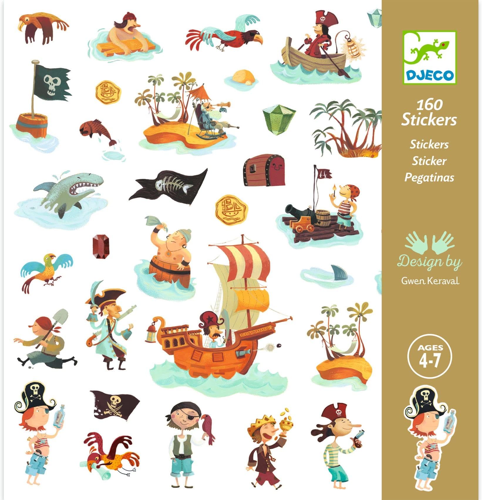 Djeco Pirates Stickers - 160 Pieces