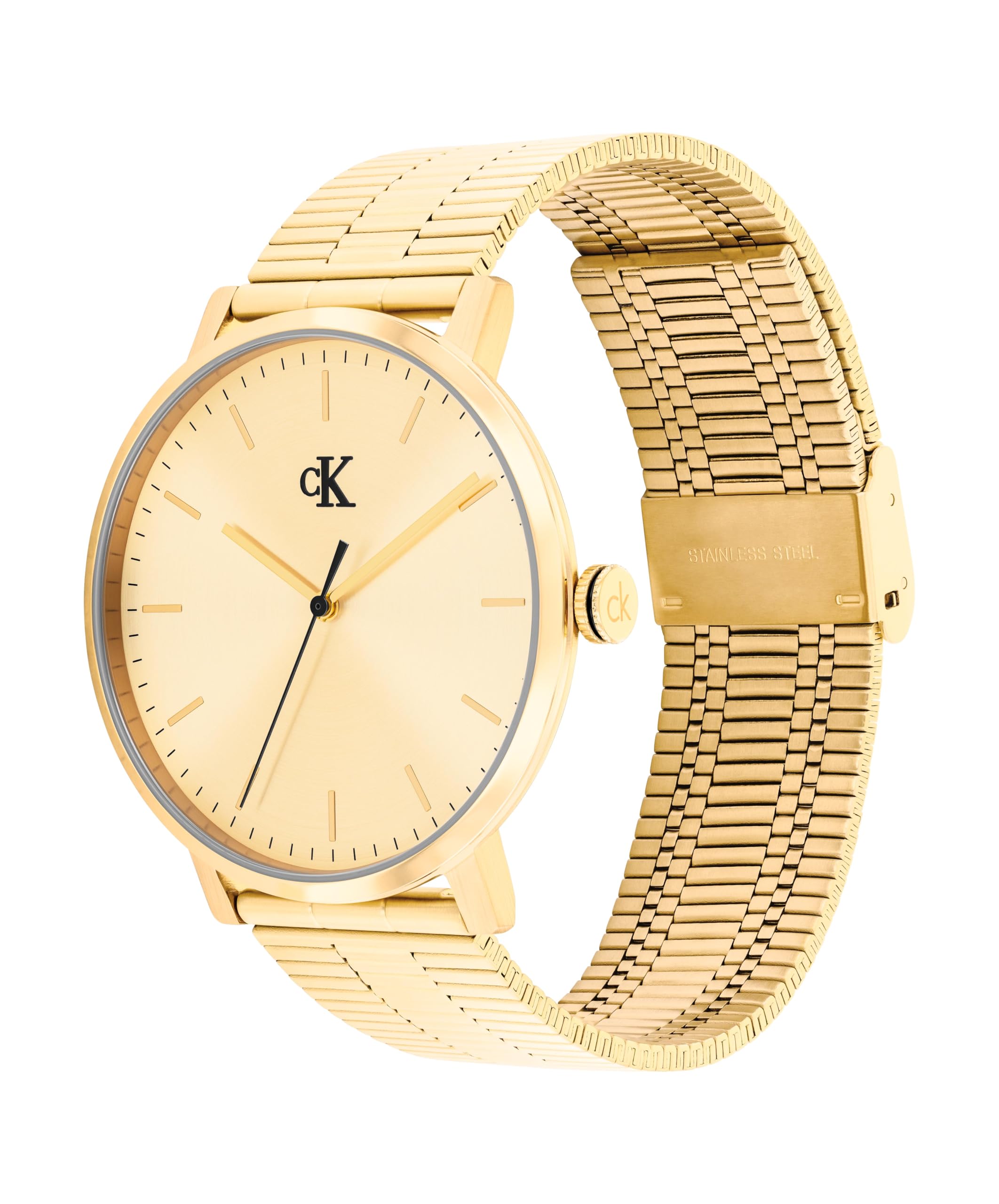 Calvin Klein Orologio con Movimento al Quarzo a Tre Lancette Collezione CK REAL con Cinturino in Acciaio Inossidabile