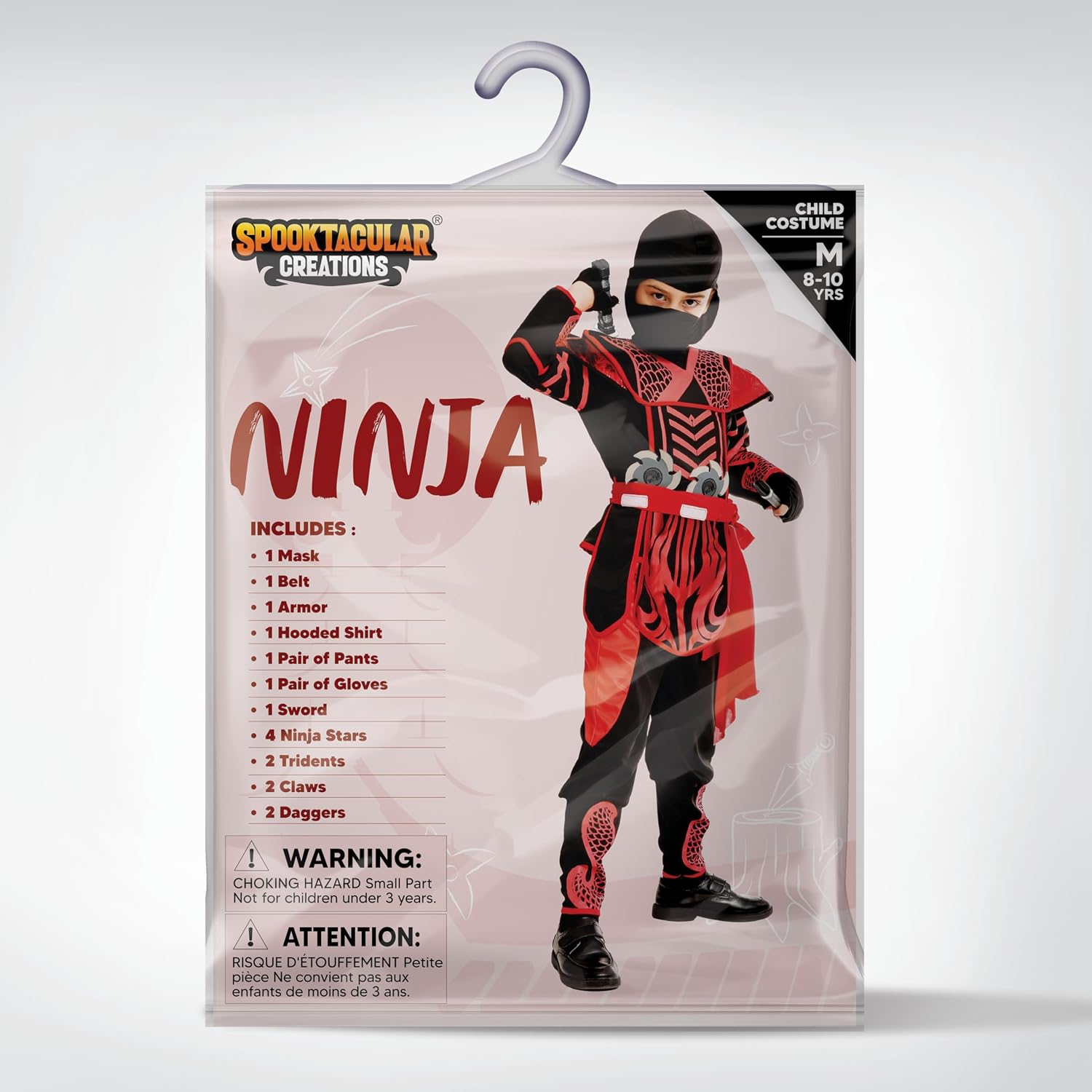 Spooktacular Creations Kids Halloween Ninja Costume, Boys Ninja Outfit for Toddler Halloween Costume Dress Up Party Parties