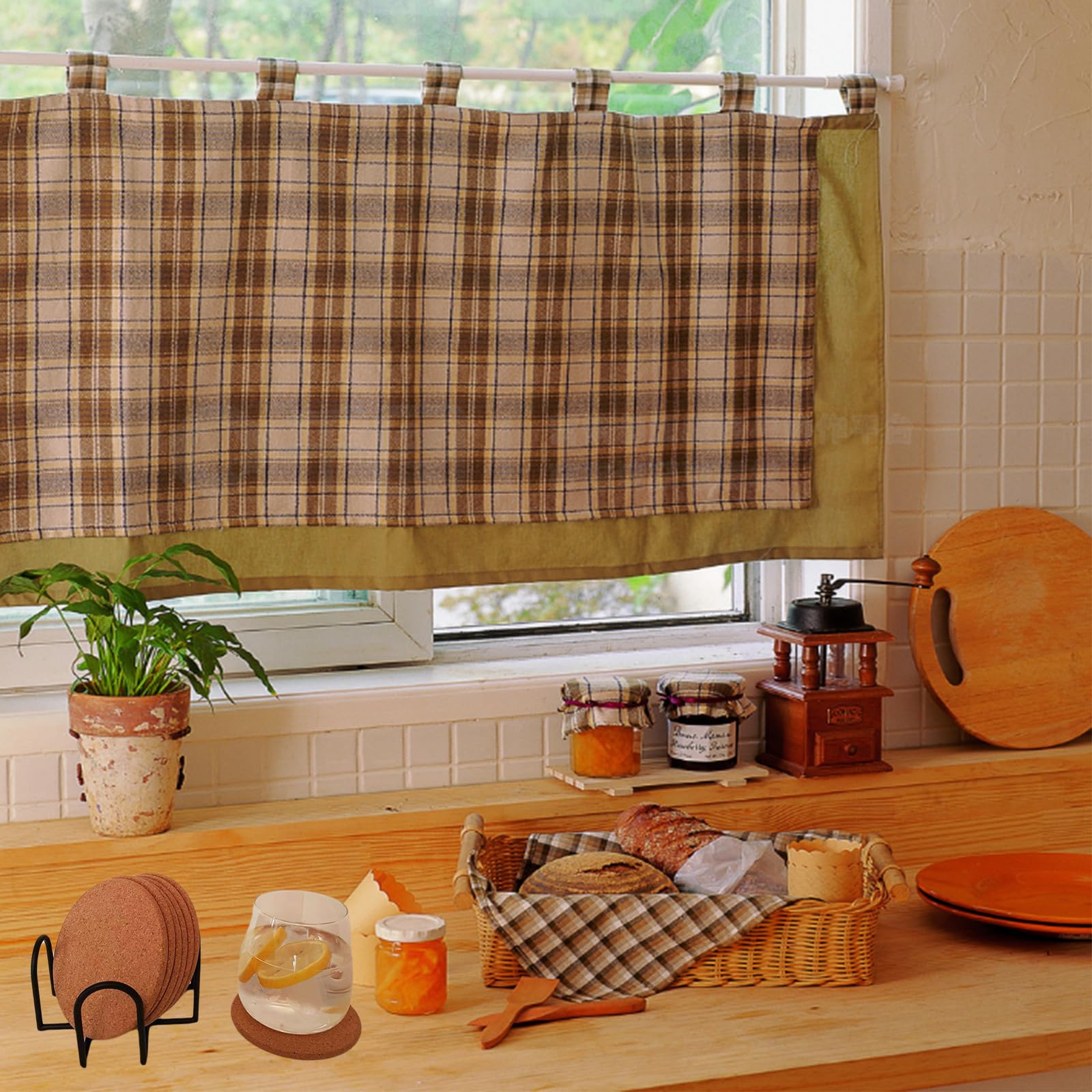 Posavasos Soporte de Metal 2 Piezas, Hierro Colocación Vajilla para Cocina y Sala