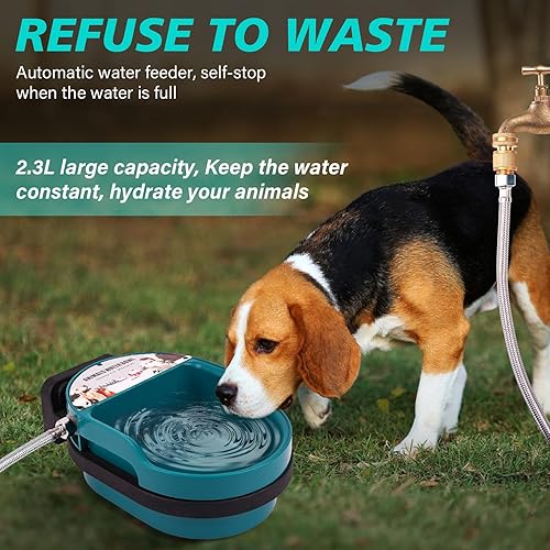 Miniatura 6 de Cuenco de agua para perros con calefacción automática para perros y gatos con cable resistente a las masticaciones, llenado automático, montado en