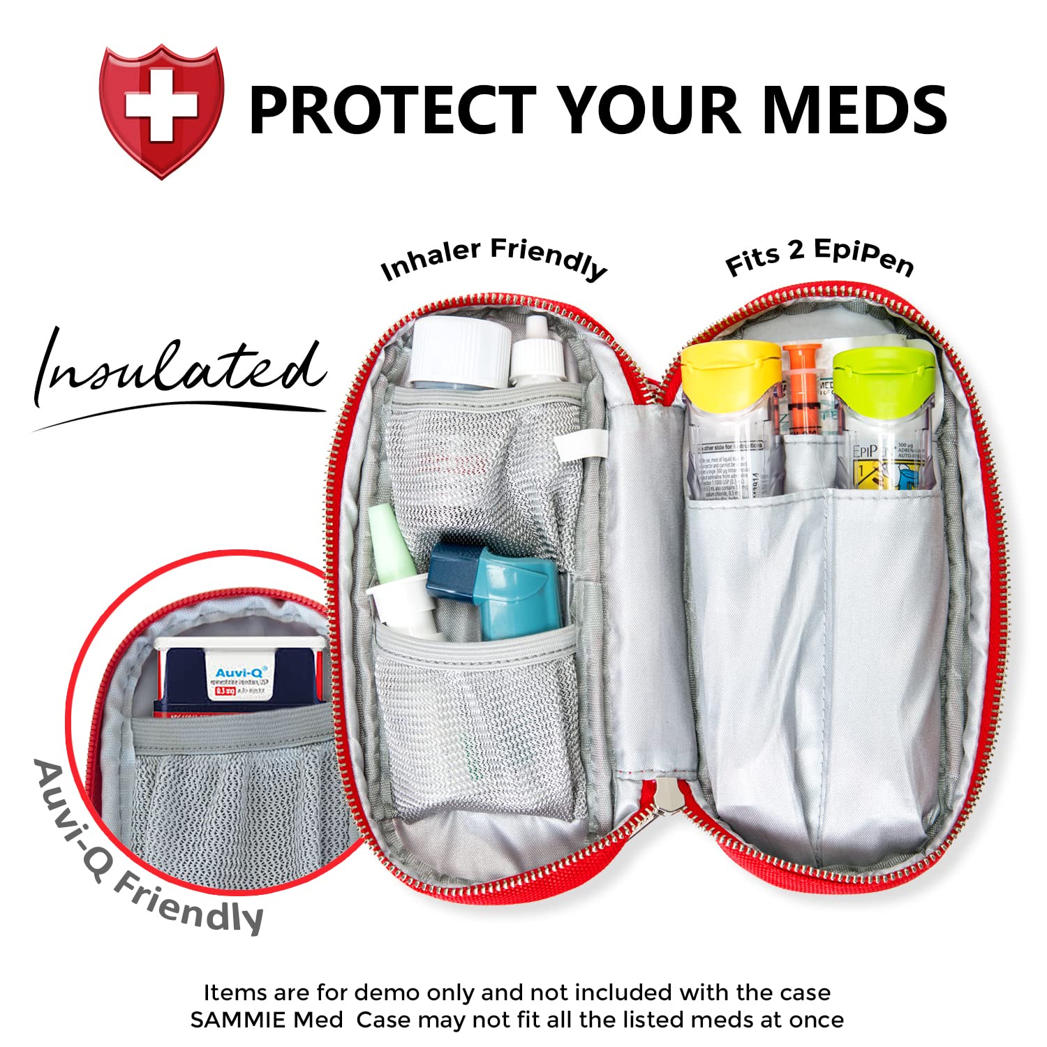 PracMedic Bags Epipen Carry Case Insulated Medical Case for 2 Epi Pens