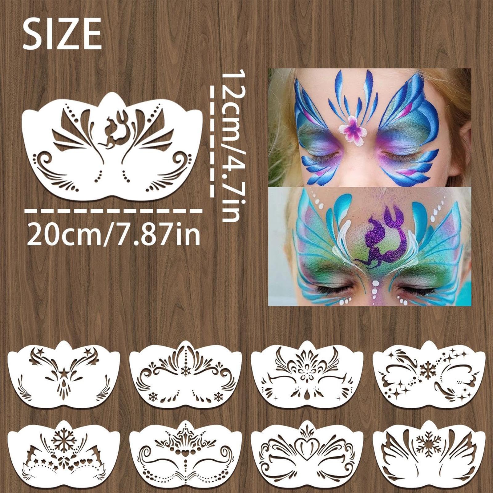 OOTSR 24 stuks gezichtsverfsjablonen voor meisjes, bodypainting sjabloon voor feest, vakantie, Halloween, make-up, kunst, schilderen, herbruikbare zachte tatoeagesjablonen voor kinderen en volwassenen OOTSR 24 stuks gezichtsverfsjablonen voor meisjes, bodypainting sjabloon voor feest, vakantie, Halloween, make-up, kunst, schilderen, herbruikbare zachte tatoeagesjablonen voor kinderen en volwassenen