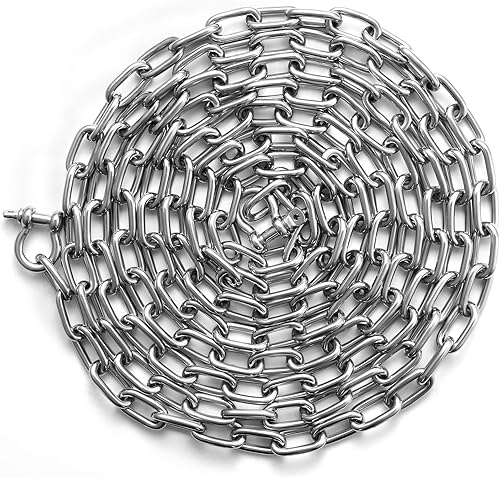 Miniatura 10 de VEVOR Cadena de anclaje, cadena de anclaje galvanizada de 20 x 516 pulgadas, cadena de anclaje para barco con grilletes galvanizados de 38 pulgadas