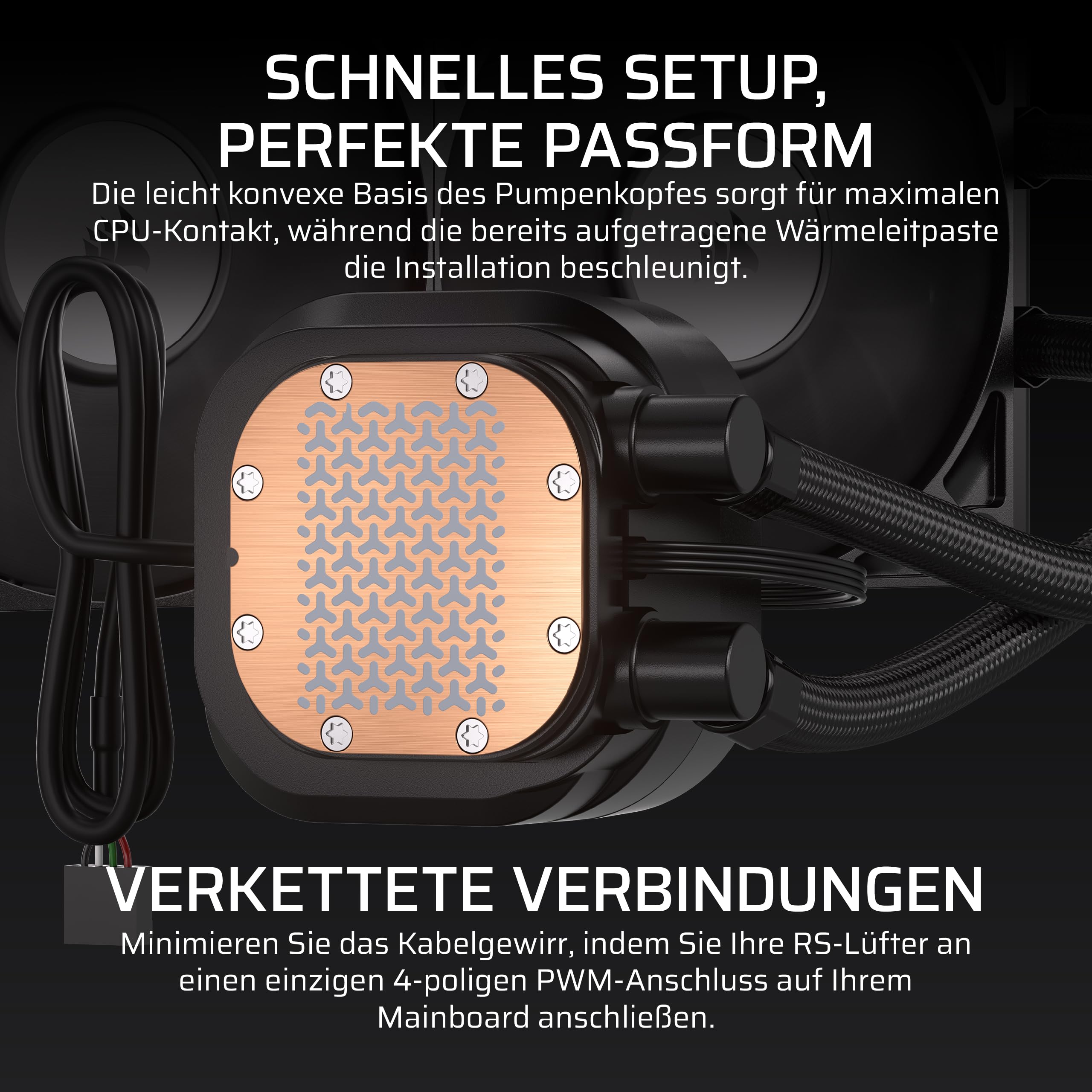 CORSAIR Nautilus 240 RS LCD Flüssig-CPU-Kühler – 2,1-Zoll-IPS LCD-Bildschirm, 240mm AIO, Einfache Daisy-Chain-Verbindungen, Intel LGA 1851/1700, AMD AM5/AM4 – Enthält 2X RS120-Lüfter – Schwarz