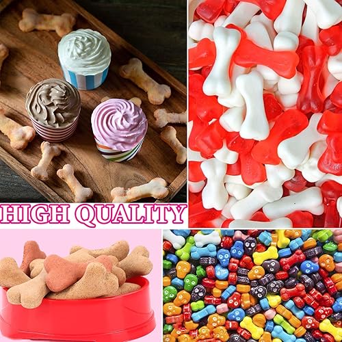 Miniatura 6 de 2 moldes de silicona de hueso de perro, antiadherentes de grado alimenticio, ideales para chocolate, dulces, gelatina y cubitos de hielo