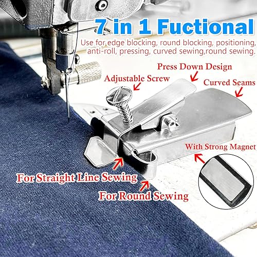 Miniatura 3 de Guía de costura magnética 6.0 mejorada para máquina de coser, guía universal de costura magnética para Buddy  Guía Hemmer para Serger, regla de guía