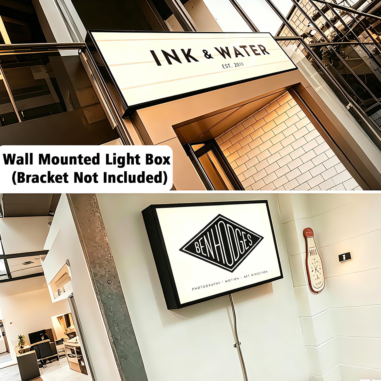 Insegna Luminosa Personalizzata Quadrata con Logo, Light Box LED Personalizzato per Negozio, Bar, Ristorante, Ufficio, Vetrina e Attività Commerciali