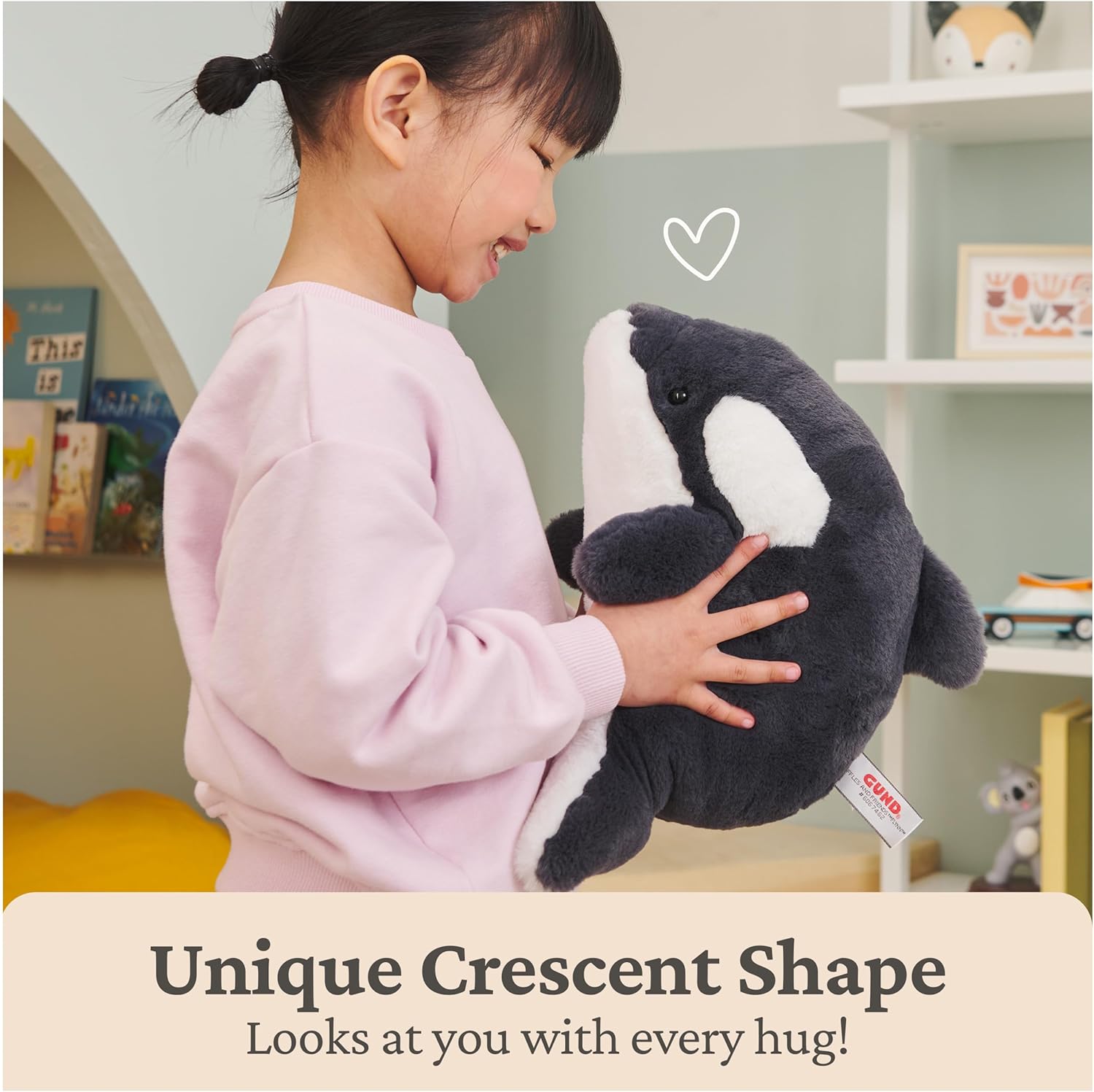 GUND Flynn Orca Whale Plush, Premium Whale Stuffed Animal for Ages 1 and Up, Black/White, 10”