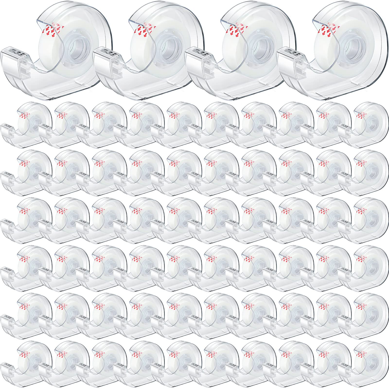Unsichtbares Klebeband und nachfüllbarer Spender 0,7 x 985 Zoll Transparent Klebeband Nachfüllpackungen Schreibtischbandspender für Büro Zuhause Schule (64)