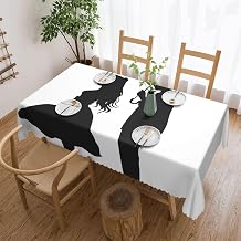 Anime Lovers Silhouette Rectangle Tablecloth 54 x 72 Inch Stain and Wrinkle Resistant Washable Polyester Table Cloth, Reusable Table Cover Decorative for Wedding Birthday Kitchen Decor