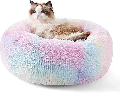 Miniatura 25 de Bedsure - Cama calmante para perros medianos, lavable, mediana, con forma de dona, antideslizante, afelpada, esponjosa, pelo sintético, para gato,