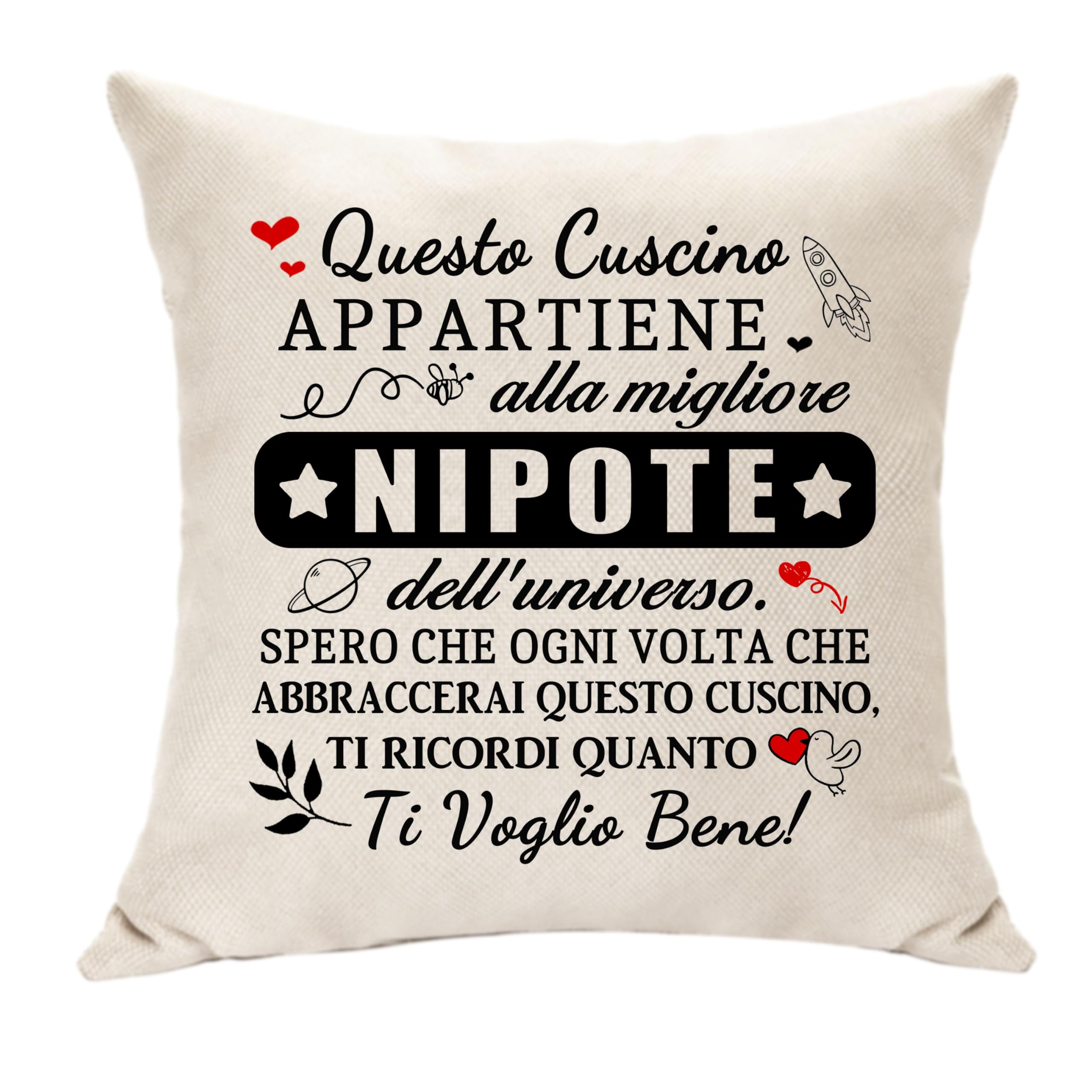Hasodeo Nipote Femmina Copricuscino 45X45 CM Nipote Idee Regali Questo Cuscino Appartiene alla Migliore Nipote dell'Universo Idea Regalo di Compleanno Matrimonio Decorazione Keepsake (Nipote-Donne)