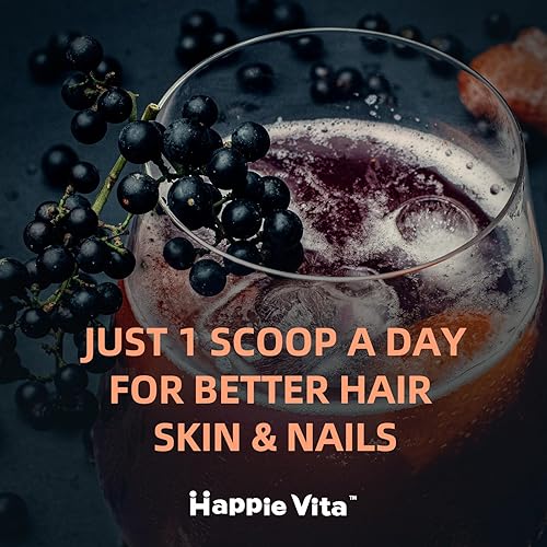 Miniatura 5 de Polvo de péptidos de colágeno múltiple, 5 tipos (I, II, III, V, X) Polvo de proteína de colágeno con biotina, ácido hialurónico, vitamina C,