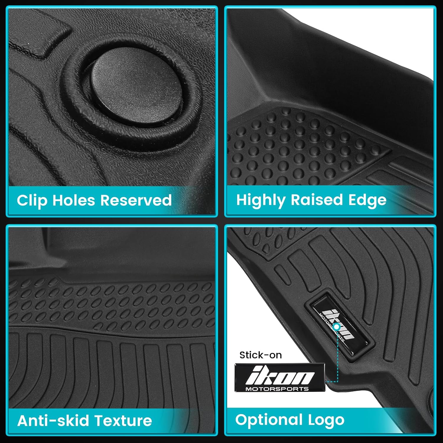 FREEMOTOR802® All Weather 3D TPE Car Floor Mats & Cargo Liner, Compatible with 2012-2017 Chevrolet Equinox & GMC Terrain, Custom Floor Carpets Trunk Mat Front Rear Protection Pad Black