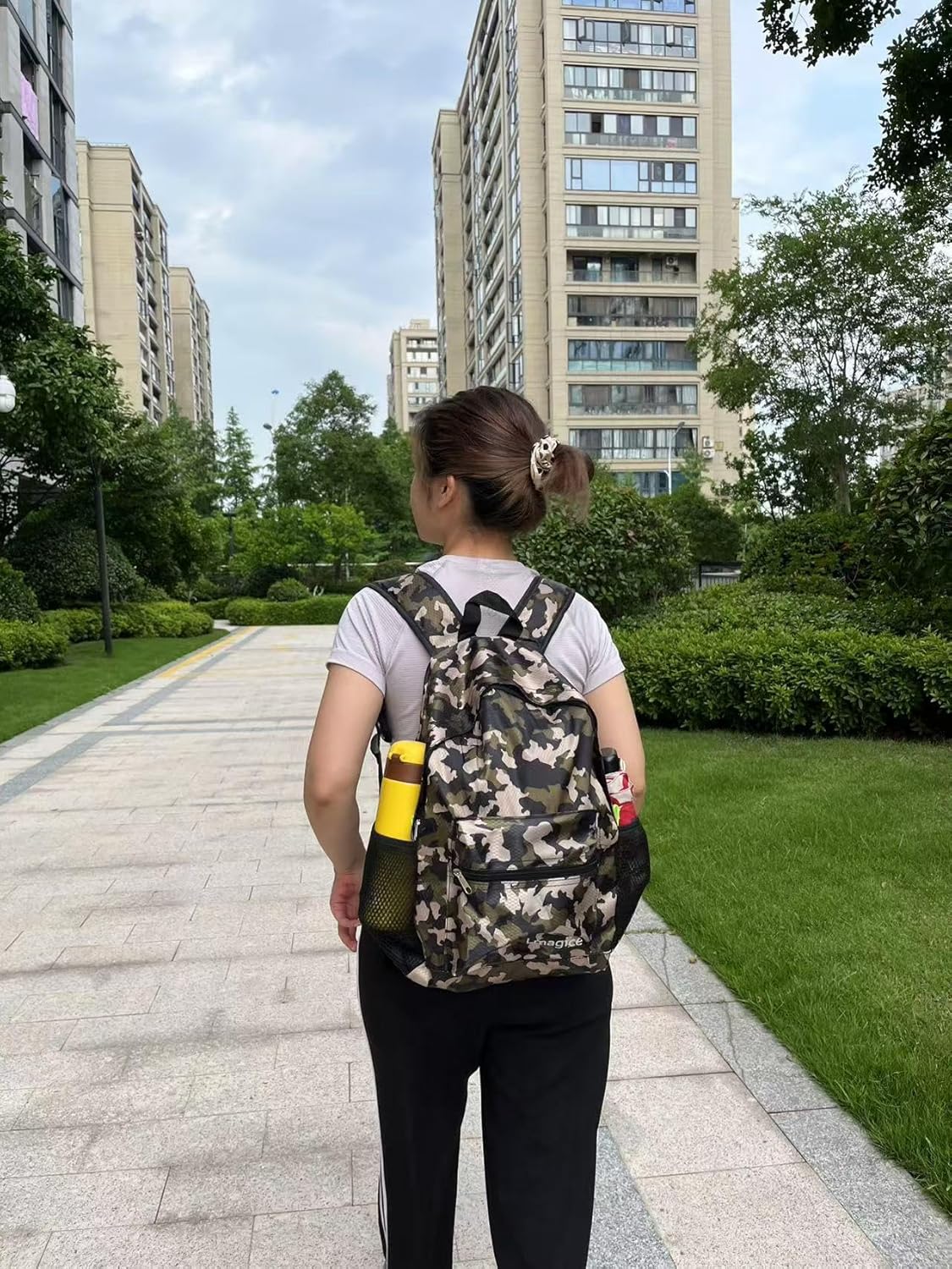 Foldable Backpack, Lightweight Travel Daypack(Camouflage green) - Image 5