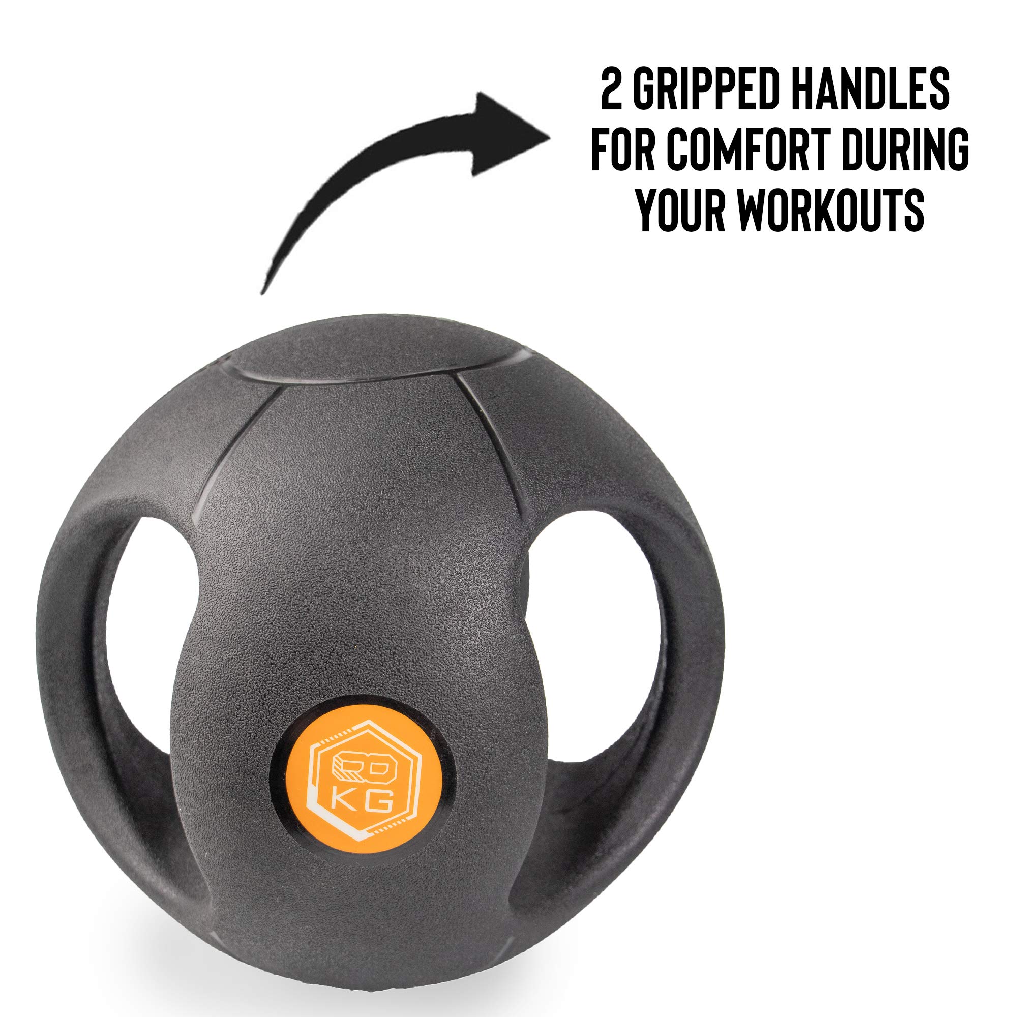 Phoenix Fitness Double Handle Grip Medicine Ball 8kg Unisex Med Ball with AntiSlip Textured