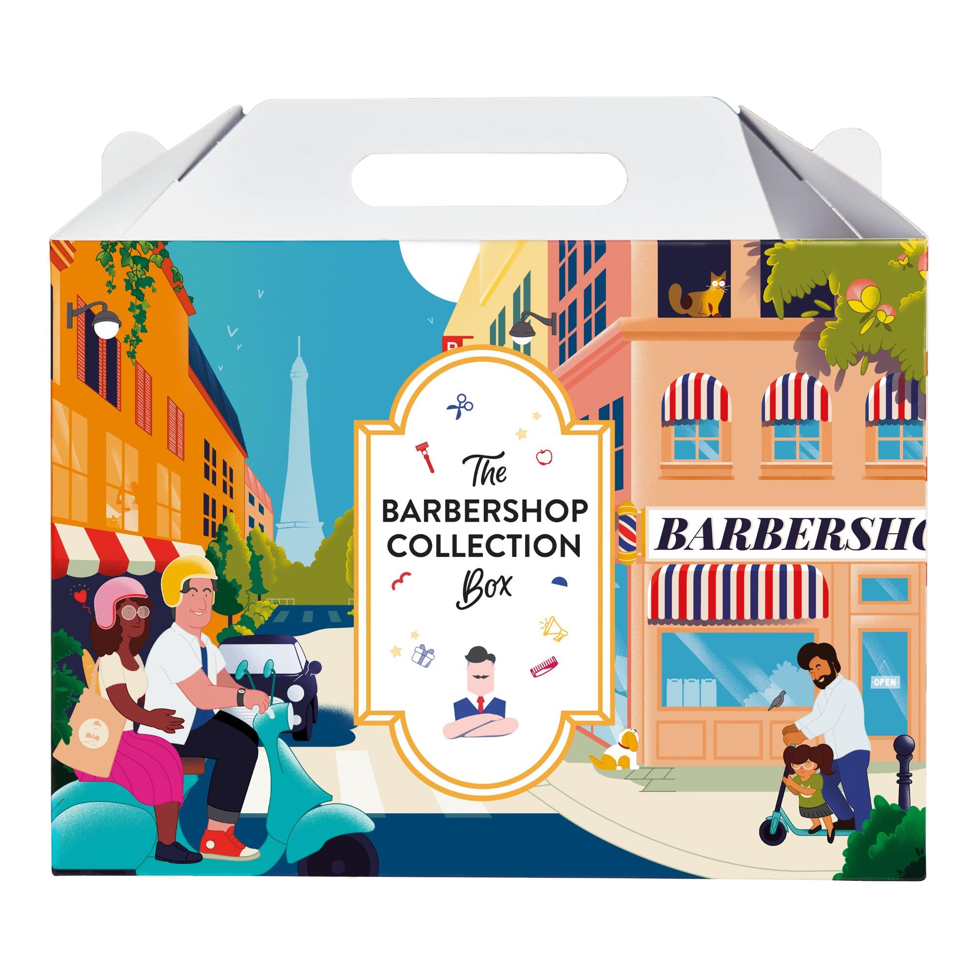 Monsieur BARBIER Zestaw Barbershop 7w1 do Brody i Włosów | Golenie, stylizacja i pielęgnacja twarzy: krem, balsam, szampon, suchy olejek, grzebień. 100% naturalny, certyfikat COSMOS.