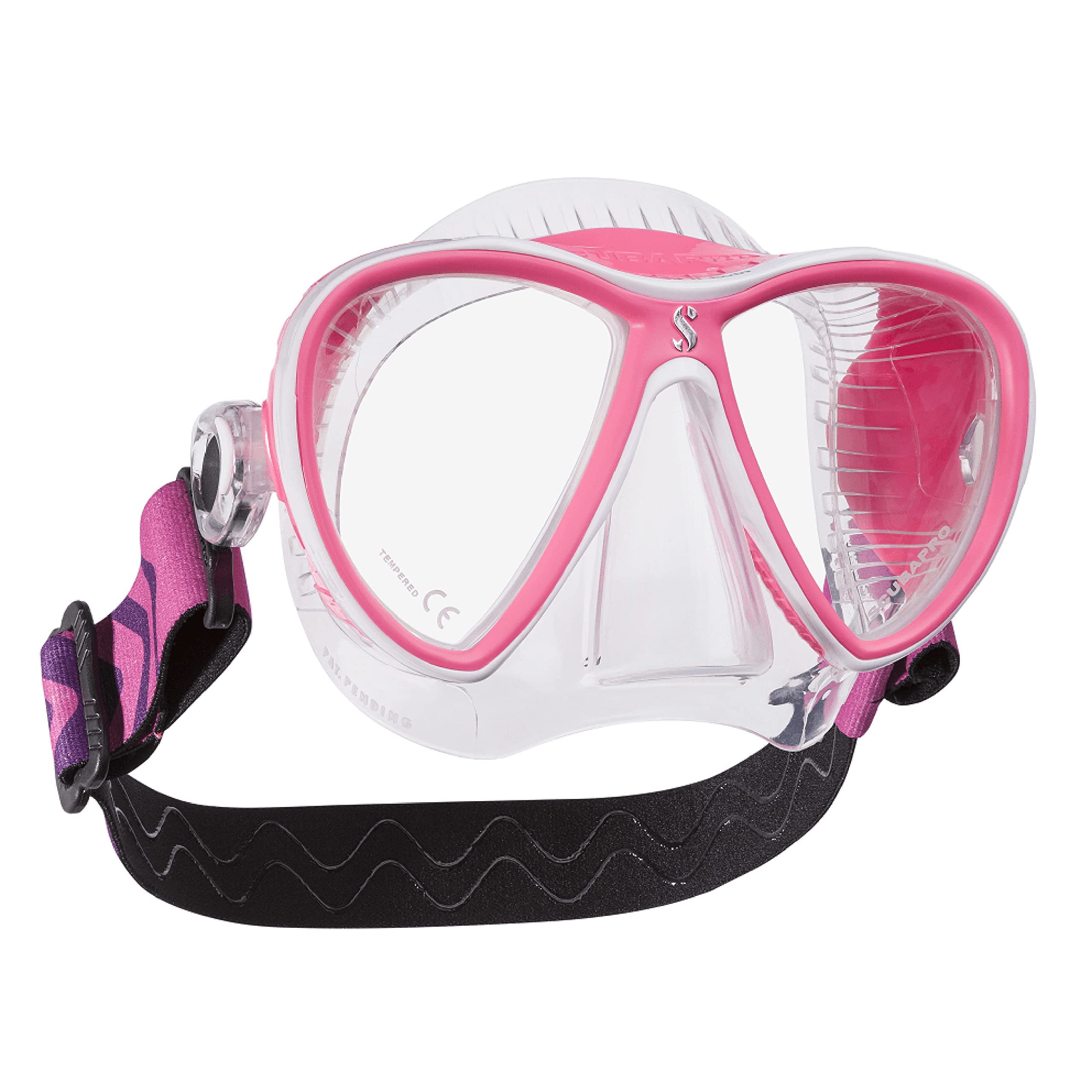 SCUBAPRO Synergy 2 Twin Trufit Diving Mask with Comfort Strap, Clear/White/Pink