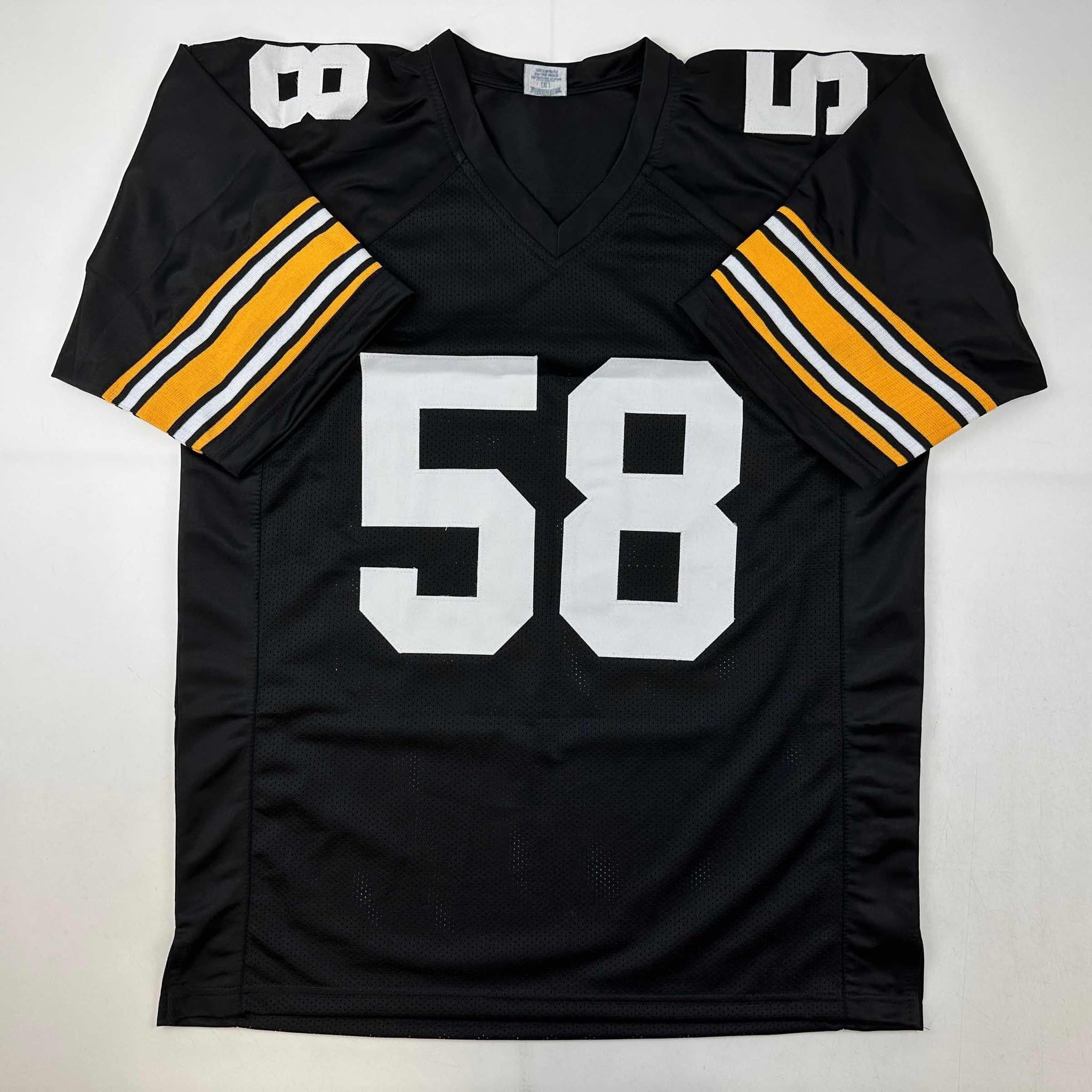 Facsimile Autographed Jack Lambert Pittsburgh Black Reprint Laser