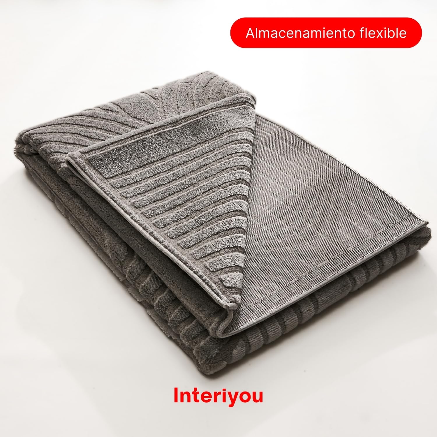 Interiyou Alfombra Salon Pelo Corto Cannes - 120x170 cm Gris - Diseño Boho escandinavo con Efecto 3D de Relieve - Plana con patrón geométrico