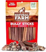 Vista 13 de Natural Farm Nervio de toro sin olor (2-3 pulgadas, 1 libra) para perros pequeños o medianos, palitos masticables 100 % de carne de res, sin OGM