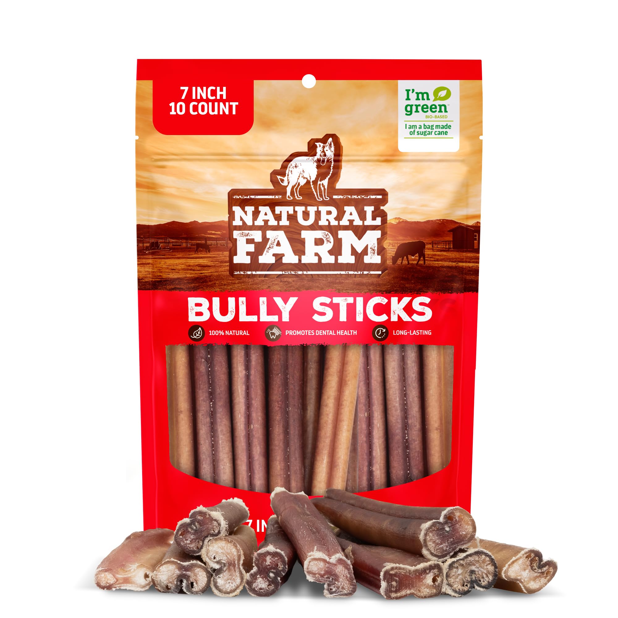 - Natural Farm Odor Free Bully Sticks (7 Inch, 10 Pack), 100% Beef Pizzle Chews for Pups, Small and Medium Dogs - Fully Digestible & Best Natural Dental Treats to Keep Your Dog Busy & Happy
