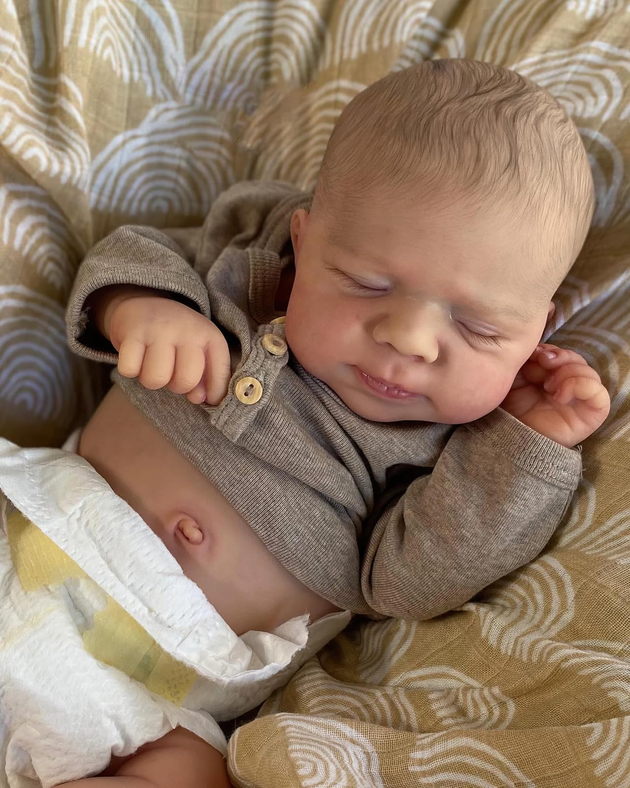 MineeQu Lebensechte Reborn-Schlafende Baby-Puppen 19 Zoll Vinyl Vollkörper Anatomisch Korrektes Leben Neugeborenes Baby Mädchen Puppen, die realistisch Aussehen
