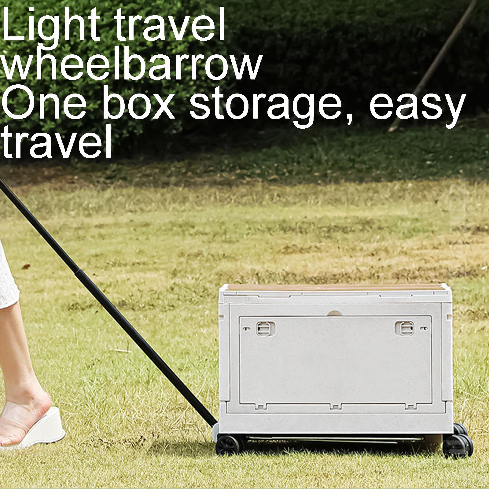 Auto portaoggetti con ruote pieghevoli, capacità 50 l, design a tre aperture per un facile accesso, ideale per campeggio, shopping, giardino e esigenze di trasporto
