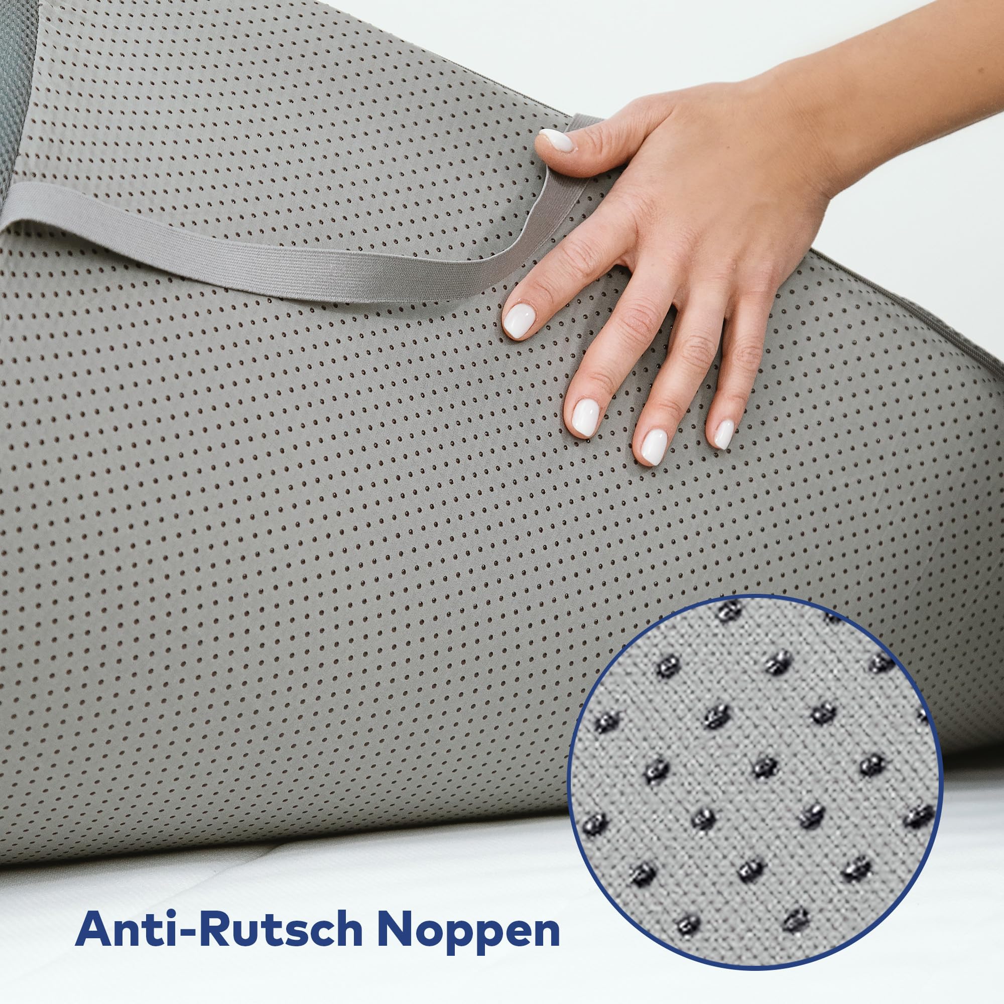 MKS.® Cubrecolchón de gel de 80 x 200 cm – 7 cm de espuma viscoelástica con dureza doble H3 | Topper de espuma de gel que alivia la presión con funda de bambú transpirable y flujo de aire 3D, antideslizante y lavable
