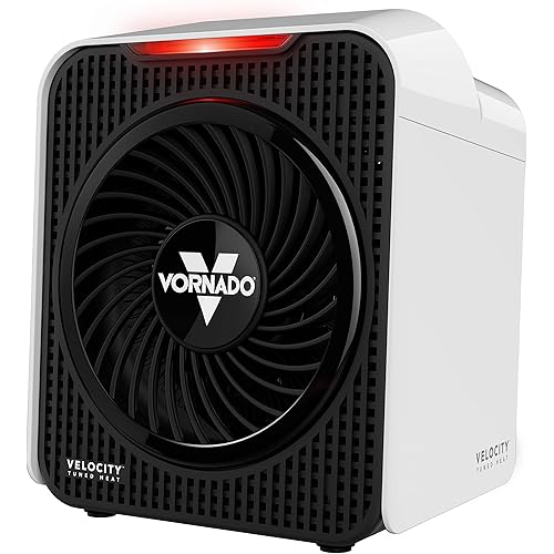 Vornado Velocity 1 Personal Space Heater with 2 Heat Settings and Advanced Safety Features, Small, White