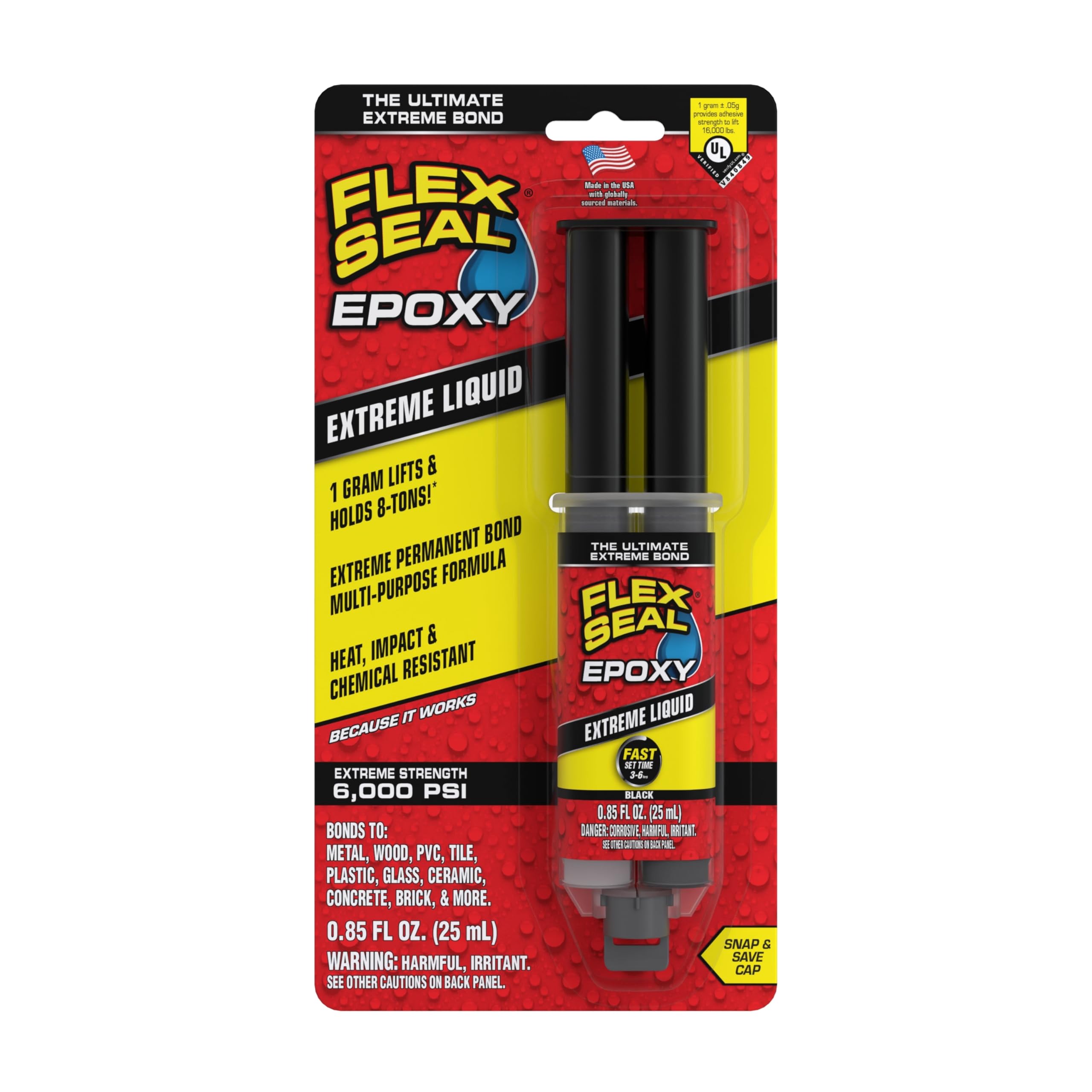 Flex Seal Epoxy, Extreme Liquid, Multi-Purpose, Durable, Permanent, Watertight, Long-Lasting Bond, for Automotive, Marine, Plumbing, Home, & Tool
