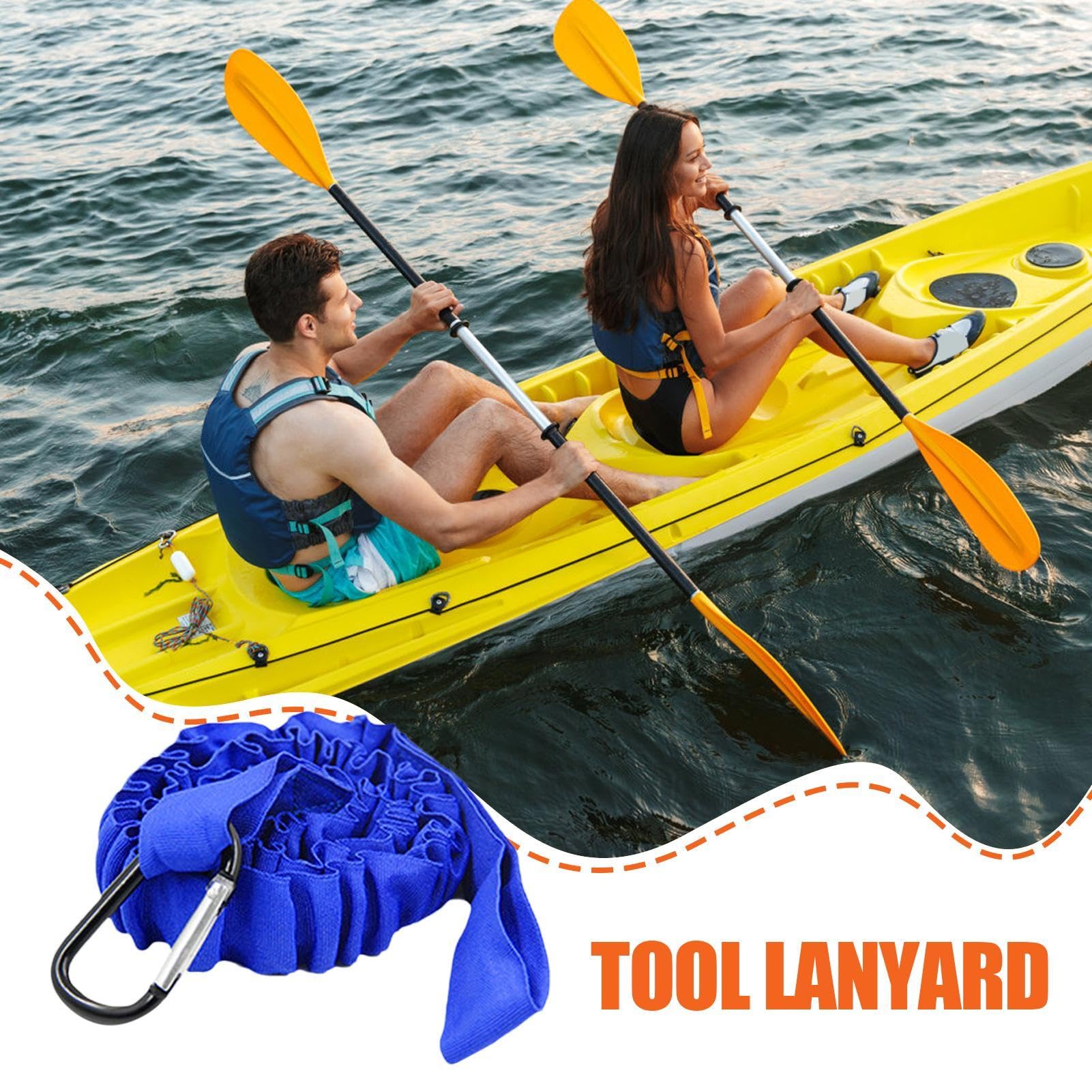 Cuerda de remo para kayak, cordón elástico en espiral con autobloqueo, accesorios de pesca portátil