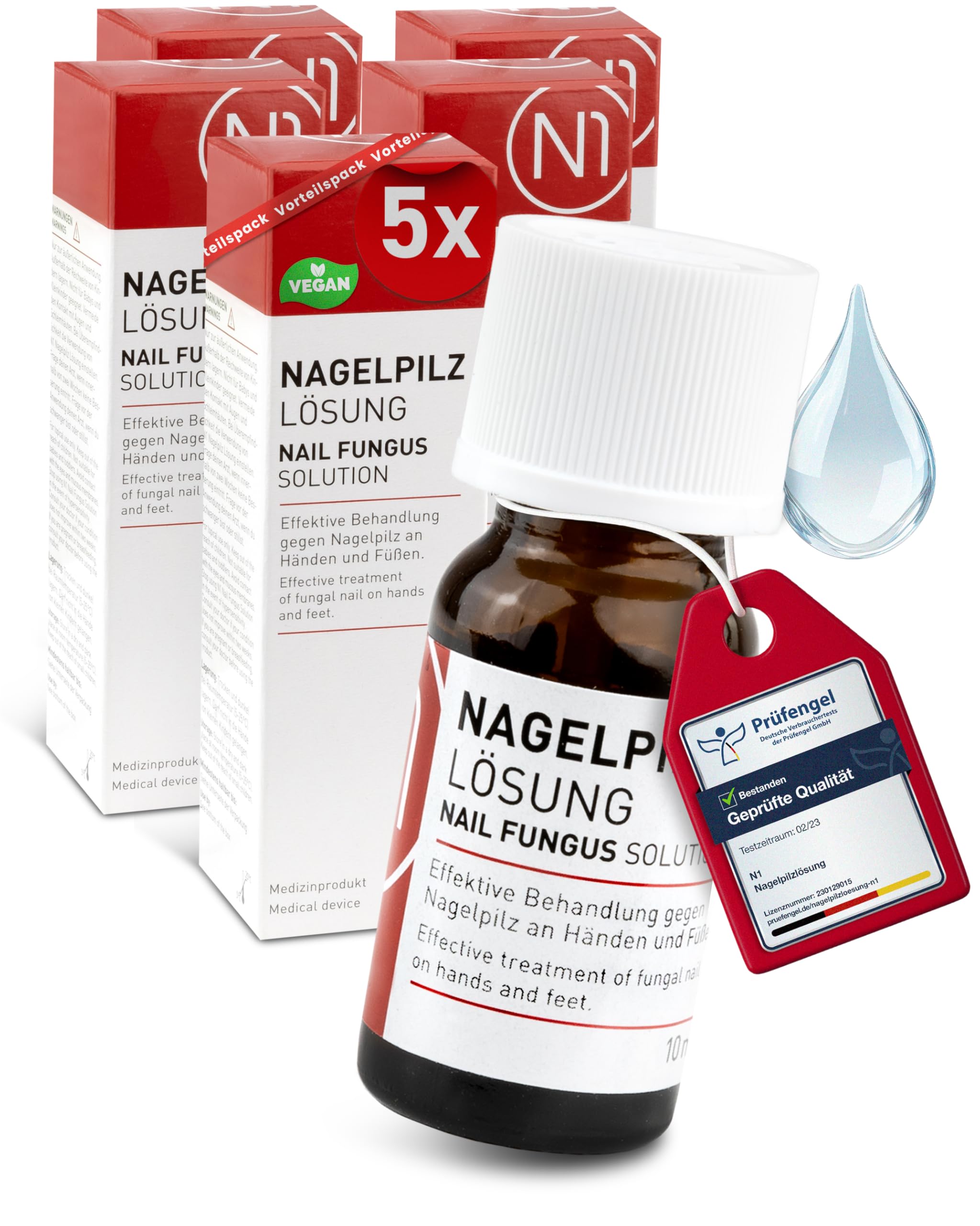 N1 Nagelpilz Lösung 50ml - Medizinprodukt zur schnellen intensiven Behandlung - Apothekenqualtität mit nachgewiesener Wirkung - Nagellack zur Nagelpilzbehandlung an Händen & Füßen - Transparenter Lack