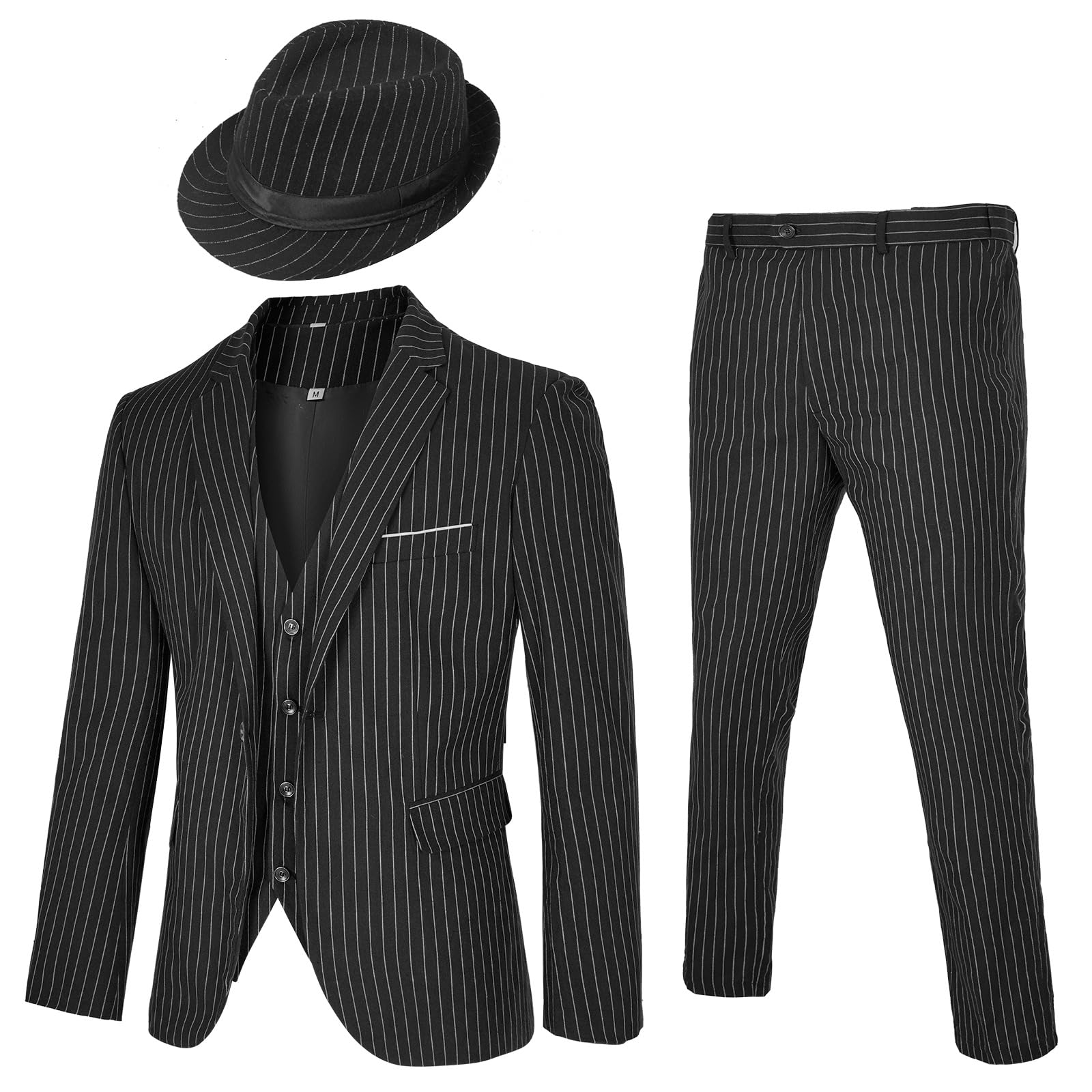 Men's 4 Piece 1920s Suit One Button Vintage Suit