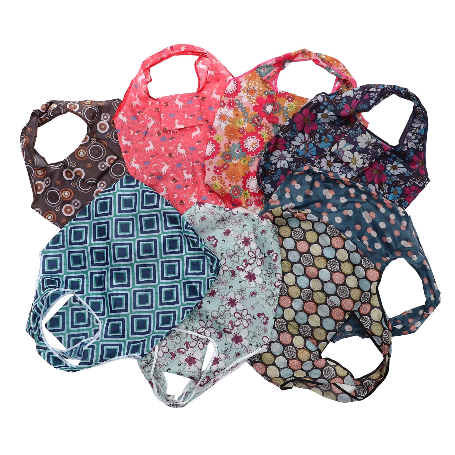 LABRIMP Bolsa de Compras Plegable Flores, 8 Unidades, Poliéster
