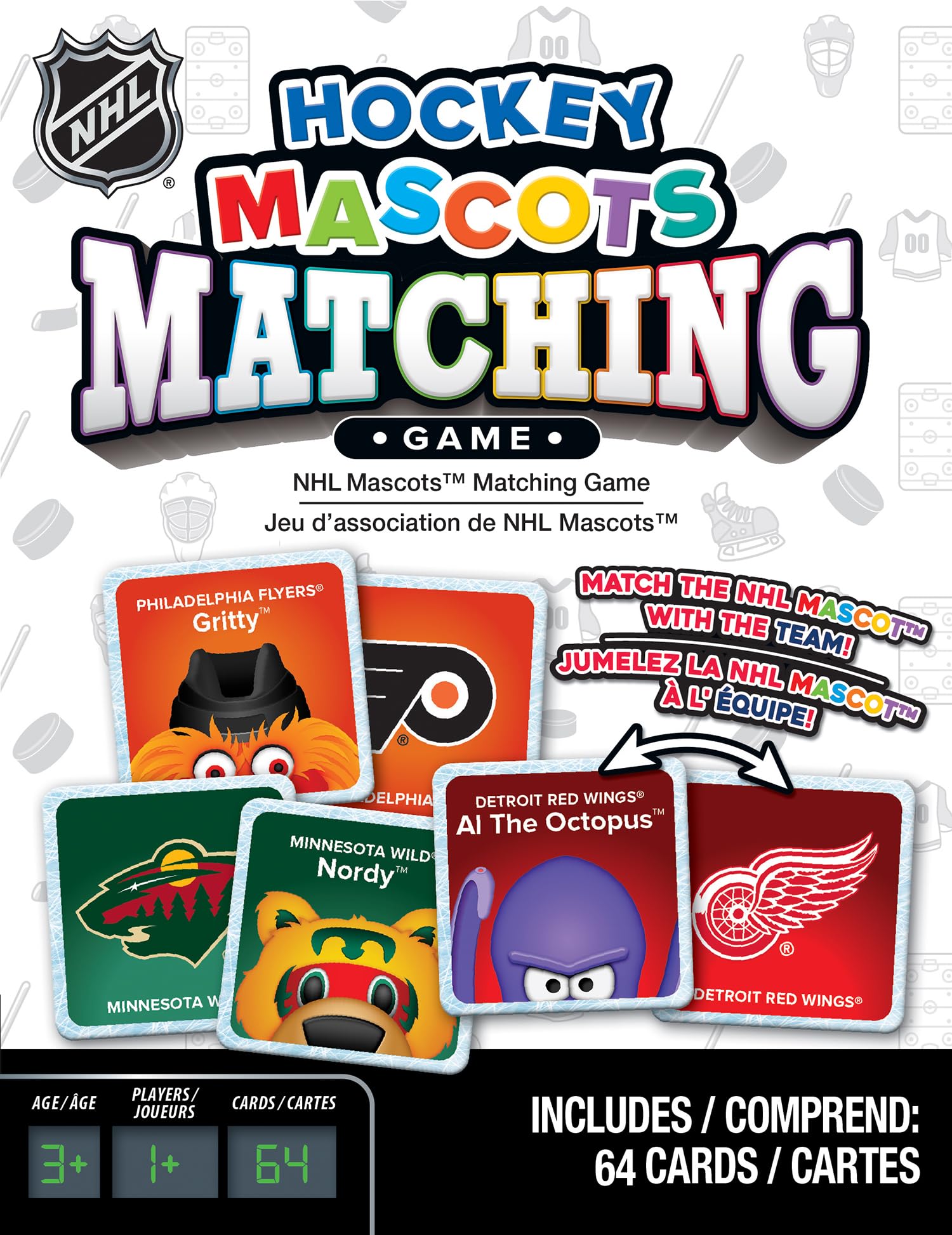 MasterPieces Sports – NHL Mascots Matching Game for Kids and Family – Officially Licensed Memory Game Featuring NHL Teams – Educational Hockey Toys for Kids Ages 4-8, Boys and Girls