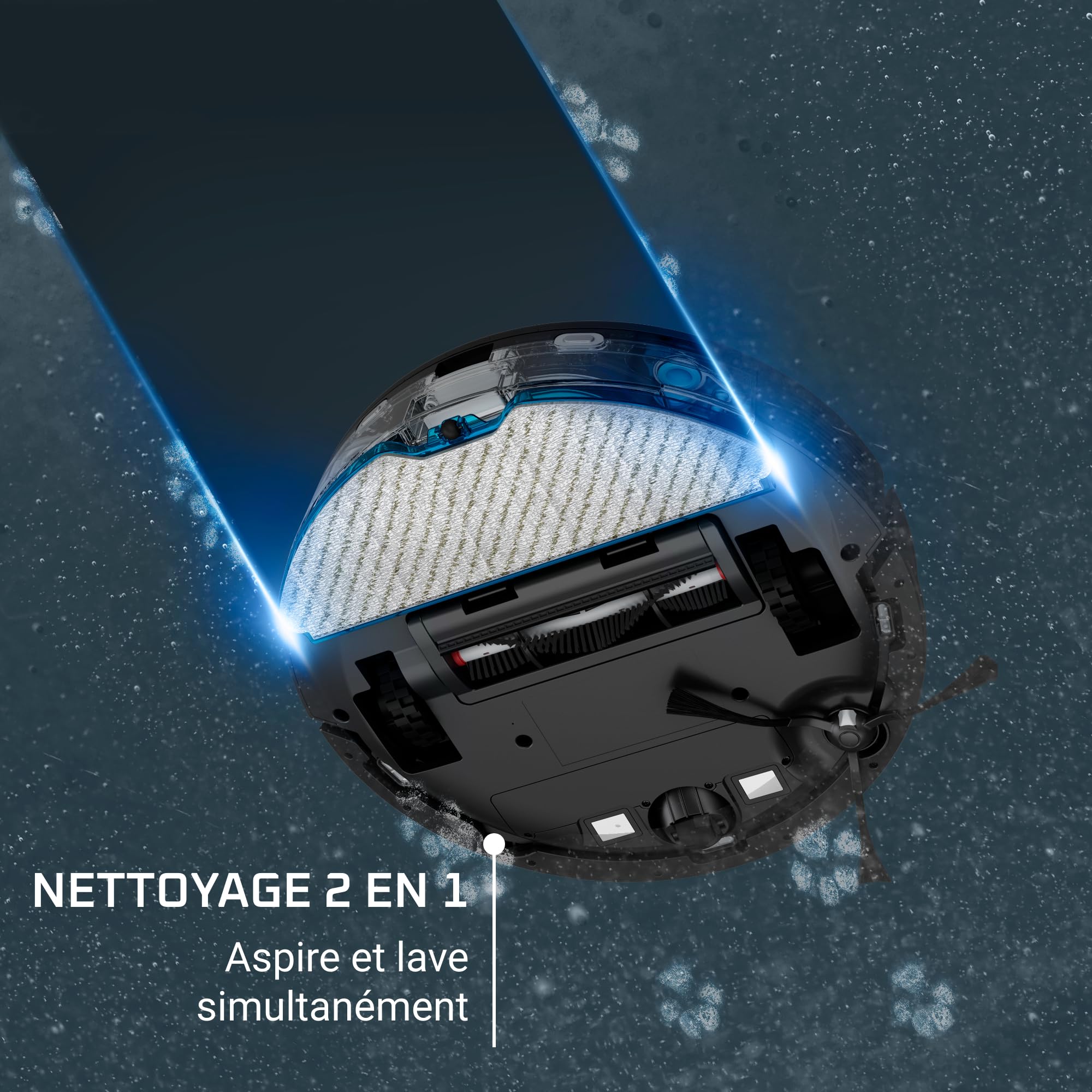Rowenta Xplorer Serie 65 robot odkurzający na mokro i sucho, nawigacja laserowa, czas pracy 120 min, sterowanie za pomocą aplikacji, tylko 7,8 cm wysokości, elektroniczny mop, stacja ładująca, czarny,