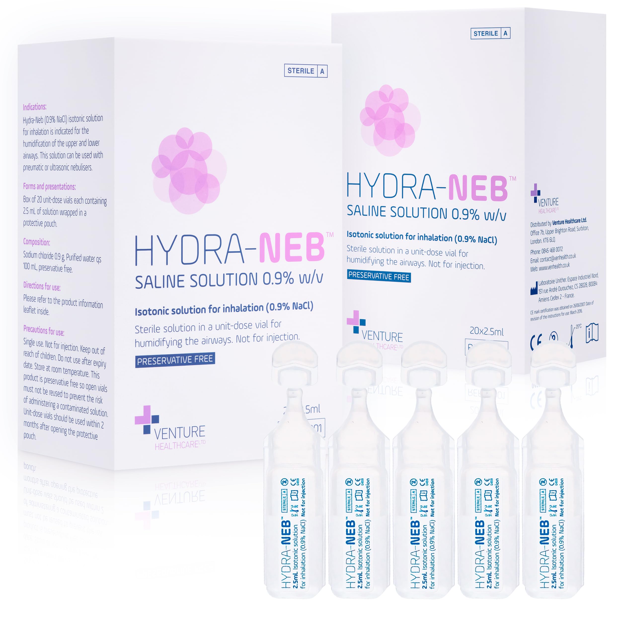 Hydra-Neb Isotonic Saline Solution 100ml NaCl 0.9% - Inhalation